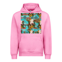 Fuchsia Pink charolais cow seamless pattern Urban Hoodie - HRA Design Shop