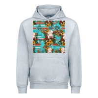 Heather Grey charolais cow seamless pattern Urban Hoodie - HRA Design Shop