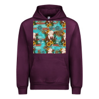 Mauve Wine charolais cow seamless pattern Urban Hoodie - HRA Design Shop