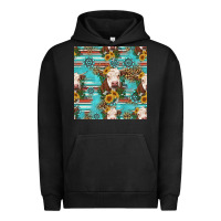Pigment Black charolais cow seamless pattern Urban Hoodie - HRA Design Shop