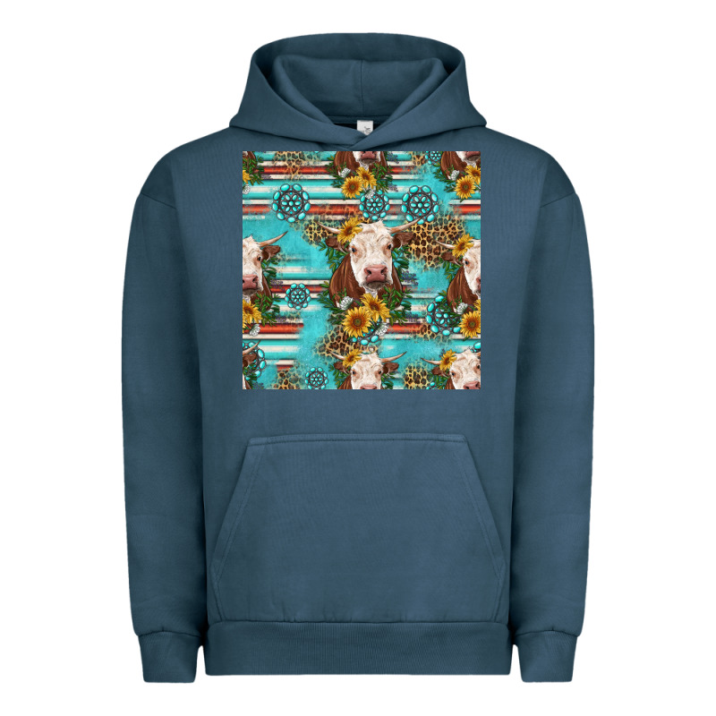 Charolais Cow Seamless Pattern Urban Hoodie by HRA Design Shop | Teevron