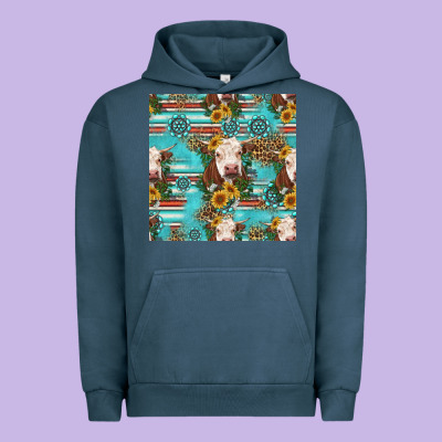 Charolais Cow Seamless Pattern Urban Hoodie Designed By Hra Design Shop