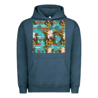 Pigment Midnight Navy charolais cow seamless pattern Urban Hoodie - HRA Design Shop