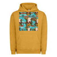 Pigment Peanut Butter charolais cow seamless pattern Urban Hoodie - HRA Design Shop