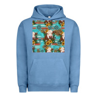 Pigment Pebble Blue charolais cow seamless pattern Urban Hoodie - HRA Design Shop