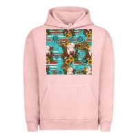 Pigment Salmon charolais cow seamless pattern Urban Hoodie - HRA Design Shop