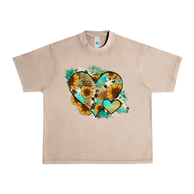 Leopard Sunflower Cowhide Glitter Heart Urban Heavy Tee by RanaPortraitStore | Teevron
