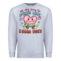 Heather Grey on my way to spread love Premium Sweatshirt - MaliasSmallBusiness