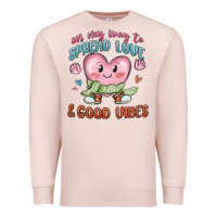 Pale Pink on my way to spread love Premium Sweatshirt - MaliasSmallBusiness