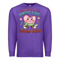 Purple on my way to spread love Premium Sweatshirt - MaliasSmallBusiness
