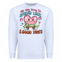 White on my way to spread love Premium Sweatshirt - MaliasSmallBusiness