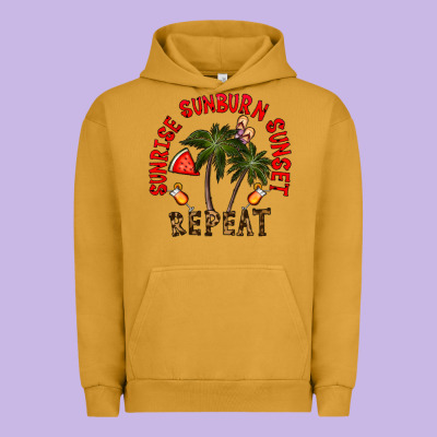 Sunrise Sunburn Sunnset Repeat Urban Hoodie Designed By Cowhidedigitalart