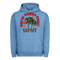 Pigment Pebble Blue sunrise sunburn sunnset repeat Urban Hoodie - CowhideDigitalArt