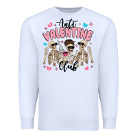 White anti valentine club Premium Sweatshirt - MaliasSmallBusiness