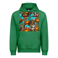 Emerald western sunset bison and sunflowers seamless pattern Urban Hoodie - HRA Design Shop