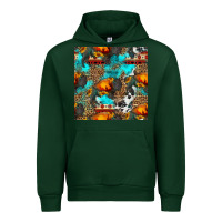 Forest Green western sunset bison and sunflowers seamless pattern Urban Hoodie - HRA Design Shop