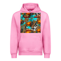 Fuchsia Pink western sunset bison and sunflowers seamless pattern Urban Hoodie - HRA Design Shop