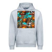 Heather Grey western sunset bison and sunflowers seamless pattern Urban Hoodie - HRA Design Shop