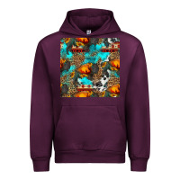 Mauve Wine western sunset bison and sunflowers seamless pattern Urban Hoodie - HRA Design Shop