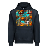 Navy western sunset bison and sunflowers seamless pattern Urban Hoodie - HRA Design Shop