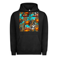 Pigment Black western sunset bison and sunflowers seamless pattern Urban Hoodie - HRA Design Shop
