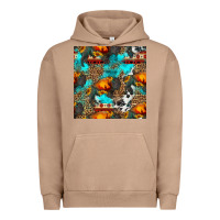Pigment Burro western sunset bison and sunflowers seamless pattern Urban Hoodie - HRA Design Shop