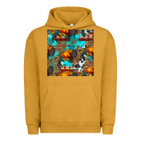 Pigment Peanut Butter western sunset bison and sunflowers seamless pattern Urban Hoodie - HRA Design Shop