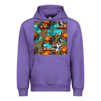Tulip western sunset bison and sunflowers seamless pattern Urban Hoodie - HRA Design Shop