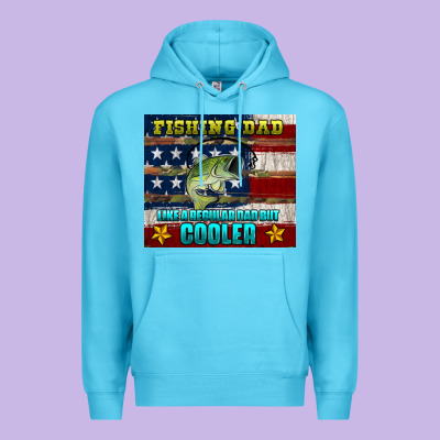 Fishing Dad Like A Regular But Cooler Premium Hoodie Designed By Hra Design Shop