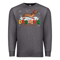 Charcoal Heather dachshund through the snow Premium Sweatshirt - MaliasSmallBusiness