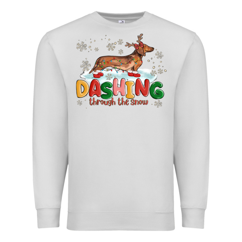 Dachshund Through The Snow Premium Sweatshirt by MaliasSmallBusiness | Teevron