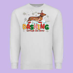 Dachshund Through The Snow Premium Sweatshirt Designed By Maliassmallbusiness