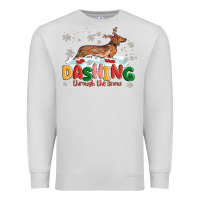 Dove Grey dachshund through the snow Premium Sweatshirt - MaliasSmallBusiness