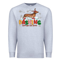 Heather Grey dachshund through the snow Premium Sweatshirt - MaliasSmallBusiness