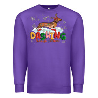 Purple dachshund through the snow Premium Sweatshirt - MaliasSmallBusiness