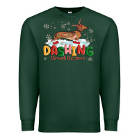 Sports Green dachshund through the snow Premium Sweatshirt - MaliasSmallBusiness