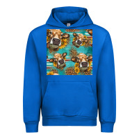 Cobalt western sunflowers cow seamless pattern Urban Hoodie - HRA Design Shop