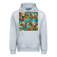 Heather Grey western sunflowers cow seamless pattern Urban Hoodie - HRA Design Shop