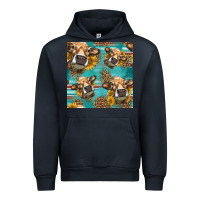 Navy western sunflowers cow seamless pattern Urban Hoodie - HRA Design Shop