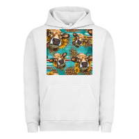 Pigment Lunar Rock western sunflowers cow seamless pattern Urban Hoodie - HRA Design Shop