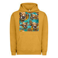 Pigment Peanut Butter western sunflowers cow seamless pattern Urban Hoodie - HRA Design Shop
