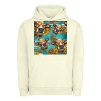 Pigment Pistachio western sunflowers cow seamless pattern Urban Hoodie - HRA Design Shop