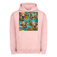 Pigment Salmon western sunflowers cow seamless pattern Urban Hoodie - HRA Design Shop