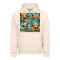 Sandshell western sunflowers cow seamless pattern Urban Hoodie - HRA Design Shop