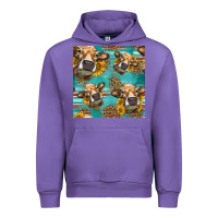Tulip western sunflowers cow seamless pattern Urban Hoodie - HRA Design Shop