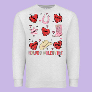 Howdy Valentine Copy Premium Sweatshirt Designed By Maliassmallbusiness