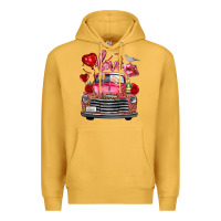 Mustard valentine's day truck love bird letter Premium Hoodie - FaDigitalArtStudio