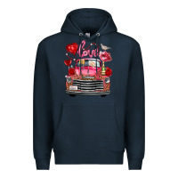 Navy valentine's day truck love bird letter Premium Hoodie - FaDigitalArtStudio