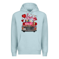 Blue Mist valentine's day truck love bird letter Premium Hoodie - FaDigitalArtStudio
