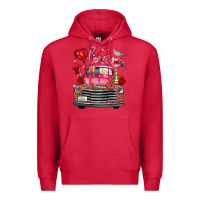 Cardinal valentine's day truck love bird letter Premium Hoodie - FaDigitalArtStudio